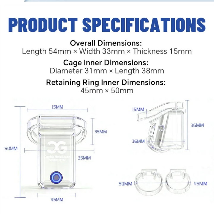 BUYBOOS × QIUI APP Remote Control Metal Cock Cage Male Chastity Cage Sissy Chastity Device CB Urethral Lock Penis Lock Sex Toy for Men Gay
