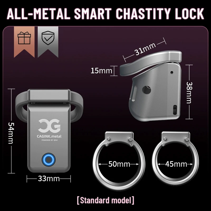 BUYBOOS × QIUI APP Remote Control Metal Cock Cage Male Chastity Cage Sissy Chastity Device CB Urethral Lock Penis Lock Sex Toy for Men Gay
