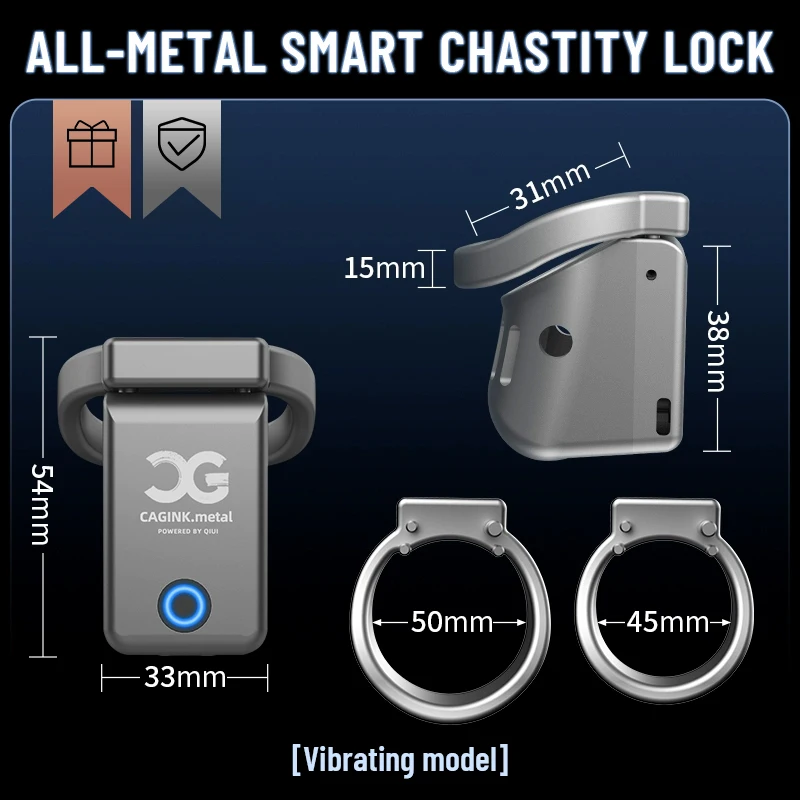 BUYBOOS × QIUI APP Remote Control Metal Cock Cage Male Chastity Cage Sissy Chastity Device CB Urethral Lock Penis Lock Sex Toy for Men Gay
